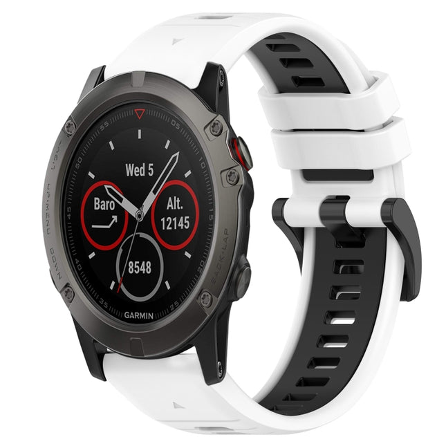 Sports Two-Color 26mm Silicone Watch Band, For Garmin Fenix 5X Sapphire, For Garmin Fenix 3 HR