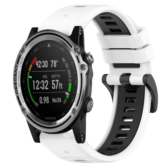 Sports Two-Color 26mm Silicone Watch Band, For Garmin Descent MK 1, For Garmin Descent Mk3i 51mm
