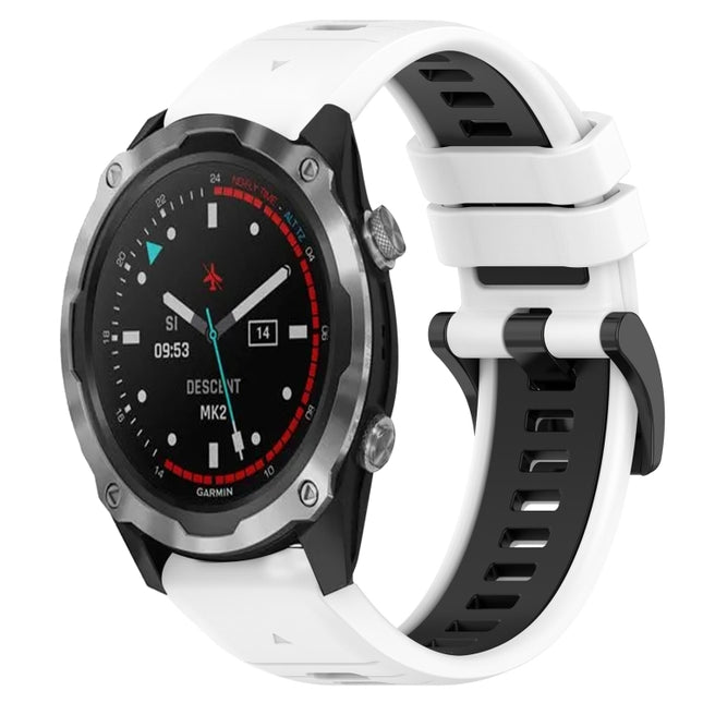 Sports Two-Color 26mm Silicone Watch Band, For Garmin Descent MK 2, For Garmin Tactix Delta