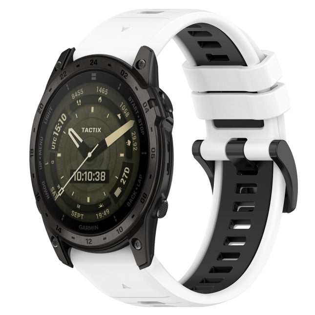 Sports Two-Color 26mm Silicone Watch Band, For Garmin Tactix 7 AMOLED, For Garmin Fenix 7X
