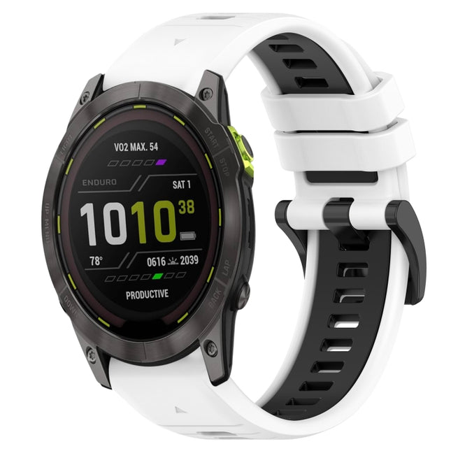 Sports Two-Color 26mm Silicone Watch Band, For Garmin Enduro 3, For Garmin Fenix 8 MIP 51mm