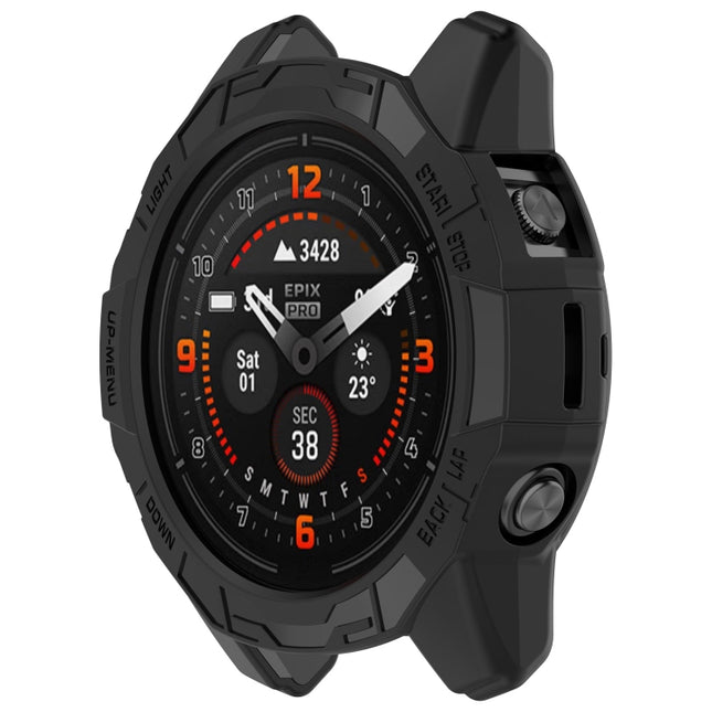 Armored TPU Half Wrapped Watch Protective Case, For Garmin Epix Pro / Epix Pro Gen 2 42mm / Fenix 7S / 7S Pro, For Garmin Epix Pro / Epix Pro Gen 2 51mm / Fenix 7X / 7X Pro, For Garmin Epix Pro / Epix Pro Gen 2 47mm / Fenix 7 / 7 Pro