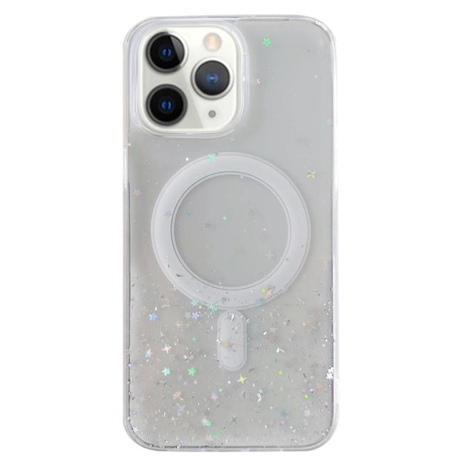 Glitter MagSafe Hybrid Clear TPU Phone Case, For iPhone 11 Pro