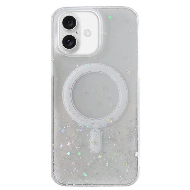 Glitter MagSafe Hybrid Clear TPU Phone Case, For iPhone 16 Pro Max, For iPhone 16 Pro, For iPhone 16 Plus, For iPhone 16