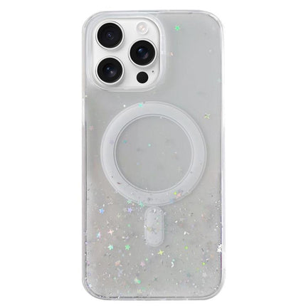Glitter MagSafe Hybrid Clear TPU Phone Case, For iPhone 16 Pro Max, For iPhone 16 Pro, For iPhone 16 Plus, For iPhone 16