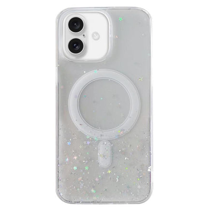 Glitter MagSafe Hybrid Clear TPU Phone Case, For iPhone 16 Pro Max, For iPhone 16 Pro, For iPhone 16 Plus, For iPhone 16