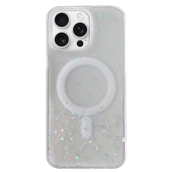Glitter MagSafe Hybrid Clear TPU Phone Case, For iPhone 16 Pro Max, For iPhone 16 Pro, For iPhone 16 Plus, For iPhone 16