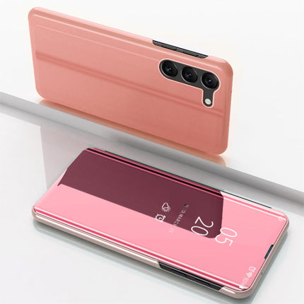 Plated Mirror Horizontal Flip Leather Phone Case with Holder, For Galaxy S24+ 5G, For Galaxy S24 5G, For Galaxy A15