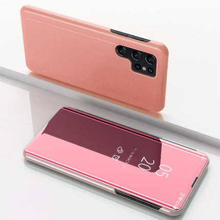 Plated Mirror Horizontal Flip Leather Phone Case with Holder, For Galaxy A55, For Galaxy A35, For Galaxy S24 Ultra 5G