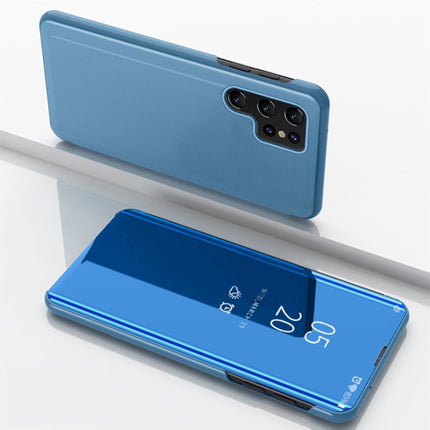 Plated Mirror Horizontal Flip Leather Phone Case with Holder, For Galaxy A55, For Galaxy A35, For Galaxy S24 Ultra 5G