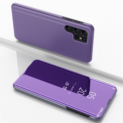 Plated Mirror Horizontal Flip Leather Phone Case with Holder, For Galaxy A55, For Galaxy A35, For Galaxy S24 Ultra 5G