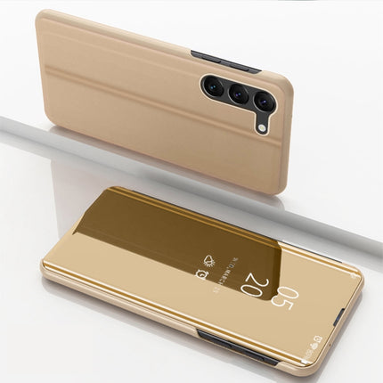 Plated Mirror Horizontal Flip Leather Phone Case with Holder, For Galaxy S24+ 5G, For Galaxy S24 5G, For Galaxy A15