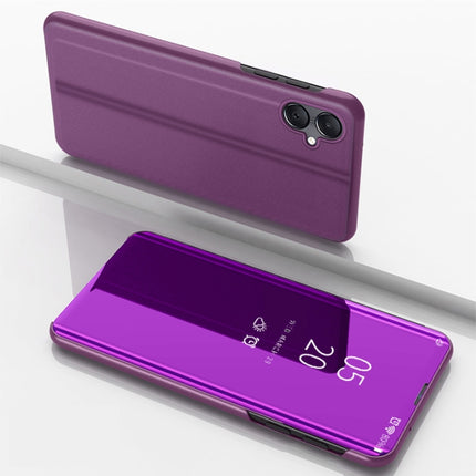 Plated Mirror Horizontal Flip Leather Phone Case with Holder, For Galaxy A16 5G, For Galaxy A06 4G, For Galaxy S24 FE 5G, For Galaxy M55
