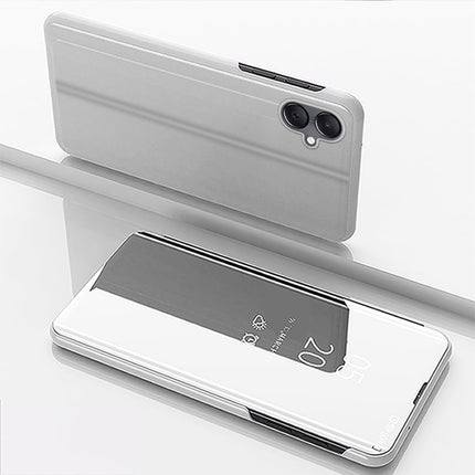 Plated Mirror Horizontal Flip Leather Phone Case with Holder, For Galaxy A16 5G, For Galaxy A06 4G, For Galaxy S24 FE 5G, For Galaxy M55