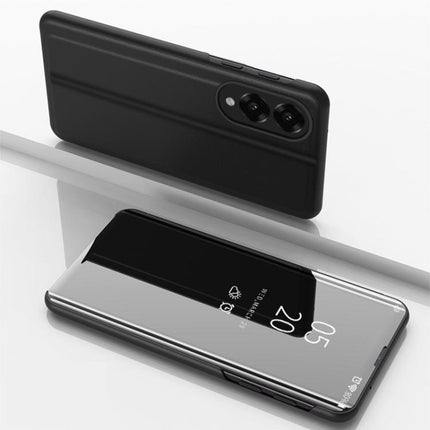 Plated Mirror Horizontal Flip Leather Phone Case with Holder, For Galaxy S25 FE 5G, For Galaxy A17 5G, For Galaxy S25 Edge 5G