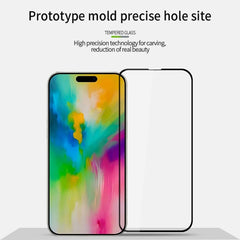 PINWUYO 9H 2.5D Full Screen Tempered Glass Film, For iPhone 16 Pro Max, For iPhone 16 Pro, For iPhone 16 Plus, For iPhone 16, iPhone 16e, For iPhone 15 Pro Max, For iPhone 15 Pro, For iPhone 15 Plus, For iPhone 15