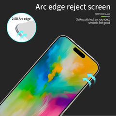 MOFI 9H 2.5D Full Screen Tempered Glass Film, For iPhone 16 Pro Max, For iPhone 16 Pro, For iPhone 16 Plus, For iPhone 16, iPhone 16e, For iPhone 15 Pro Max, For iPhone 15 Pro, For iPhone 15 Plus, For iPhone 15