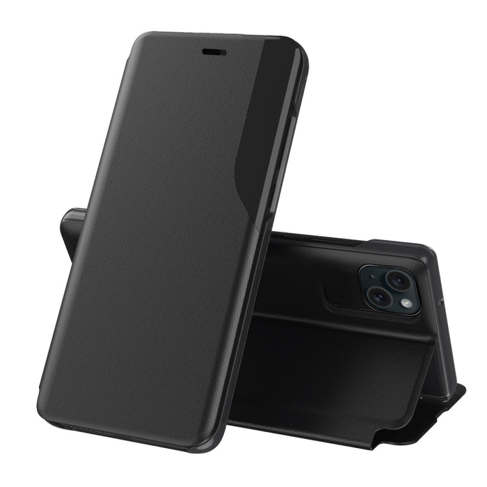 Side Display Flip Leather Phone Case, For iPhone 15