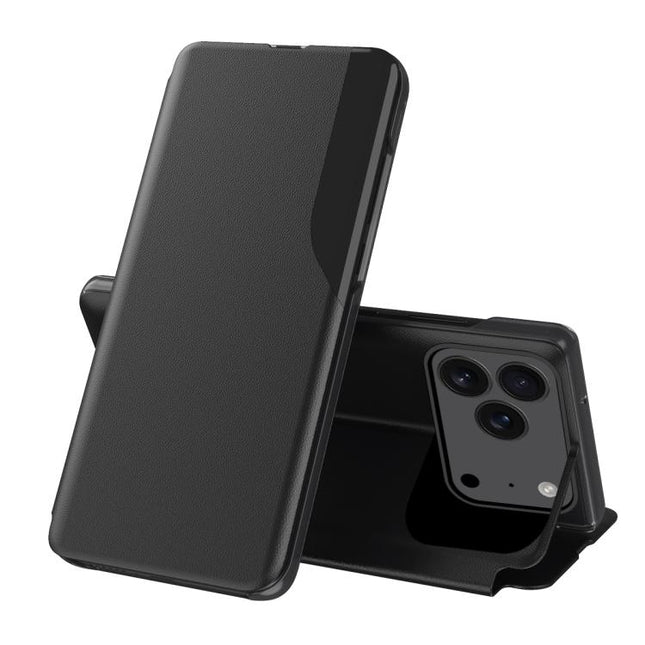 Side Display Flip Leather Phone Case, For iPhone 17e / 16e, For iPhone 17 Pro Max, For iPhone 17 Pro, For iPhone 17