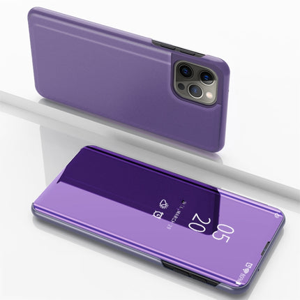 Plated Mirror Horizontal Flip Leather Phone Case with Holder, For iPhone 15 Pro Max, For iPhone 15 Pro, For iPhone 15 Plus