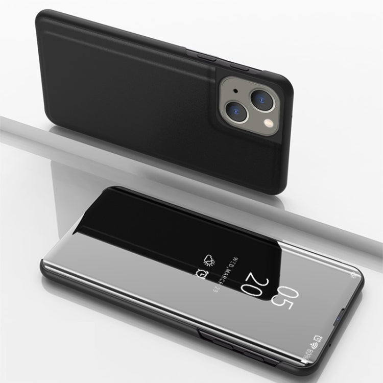 Plated Mirror Horizontal Flip Leather Phone Case with Holder, For iPhone 15 Pro Max, For iPhone 15 Pro, For iPhone 15 Plus