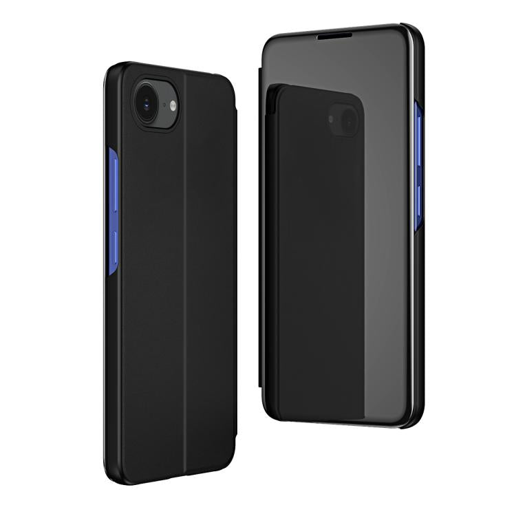 Plated Mirror Horizontal Flip Leather Phone Case with Holder