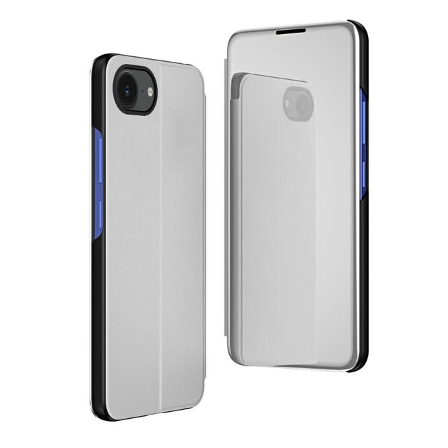 Plated Mirror Horizontal Flip Leather Phone Case with Holder, For iPhone 17e / 16e, For iPhone 17 Pro Max, For iPhone 17 Pro
