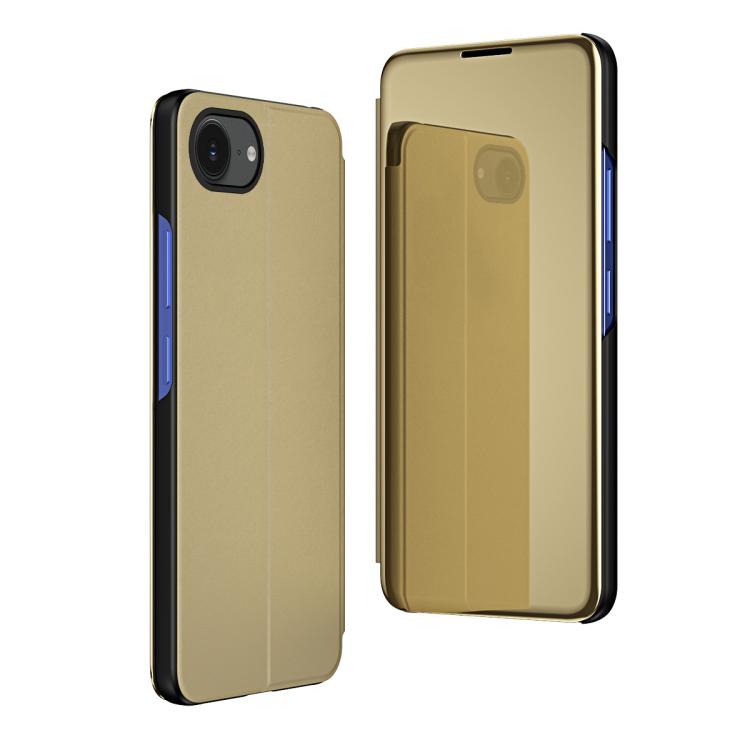 Plated Mirror Horizontal Flip Leather Phone Case with Holder