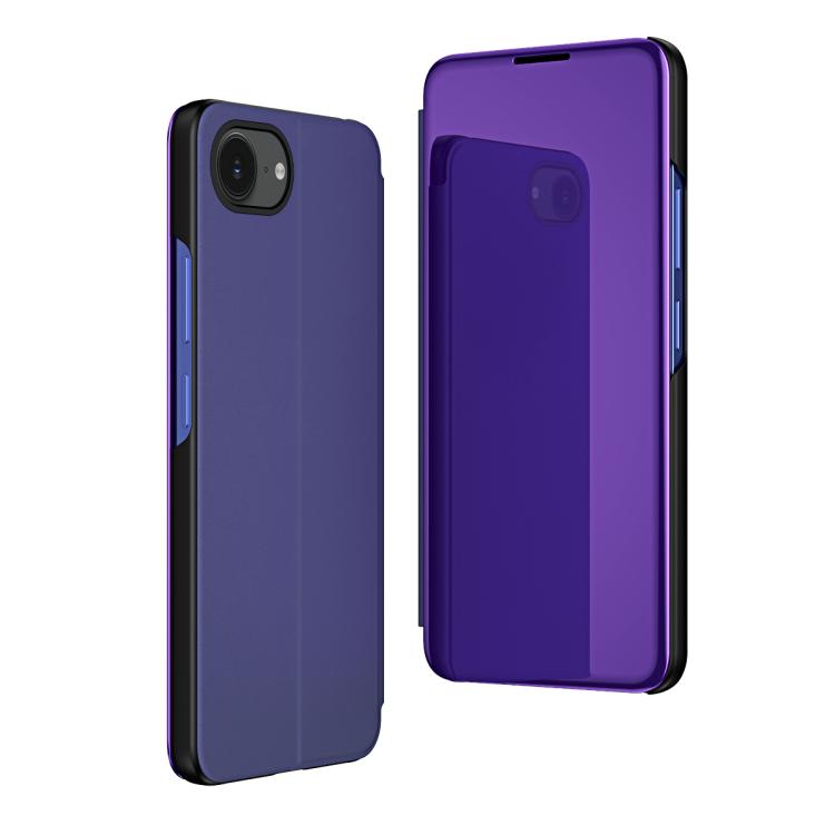 Plated Mirror Horizontal Flip Leather Phone Case with Holder