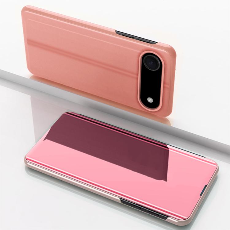 Plated Mirror Horizontal Flip Leather Phone Case with Holder
