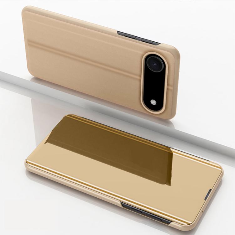 Plated Mirror Horizontal Flip Leather Phone Case with Holder