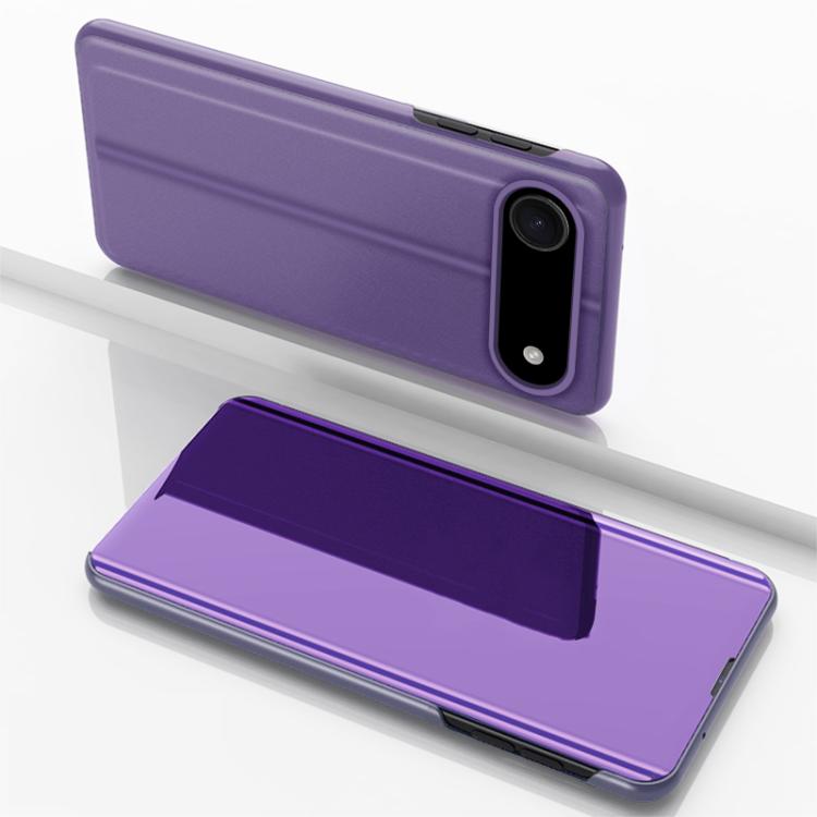 Plated Mirror Horizontal Flip Leather Phone Case with Holder