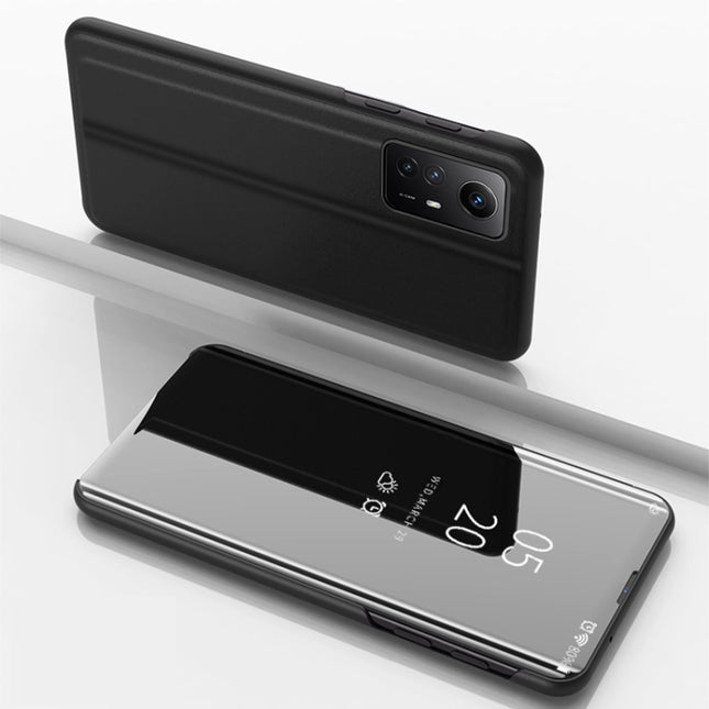 Plated Mirror Horizontal Flip Leather Phone Case with Holder, For Xiaomi  Redmi Note 12S