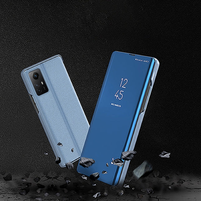 Plated Mirror Horizontal Flip Leather Phone Case with Holder, For Xiaomi  Redmi Note 12S