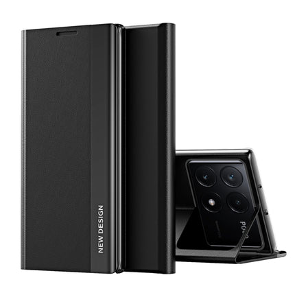 Side Electroplated Adsorption Leather Phone Case, For Xiaomi Redmi 14C, For Xiaomi Poco F6, For Xiaomi Poco F6 Pro