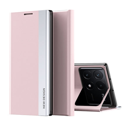 Side Electroplated Adsorption Leather Phone Case, For Xiaomi Redmi 14C, For Xiaomi Poco F6, For Xiaomi Poco F6 Pro
