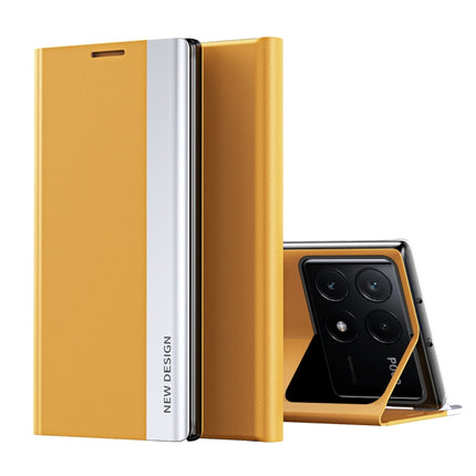Side Electroplated Adsorption Leather Phone Case, For Xiaomi Redmi 14C, For Xiaomi Poco F6, For Xiaomi Poco F6 Pro