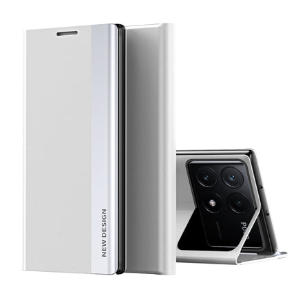 Side Electroplated Adsorption Leather Phone Case, For Xiaomi Redmi 14C, For Xiaomi Poco F6, For Xiaomi Poco F6 Pro