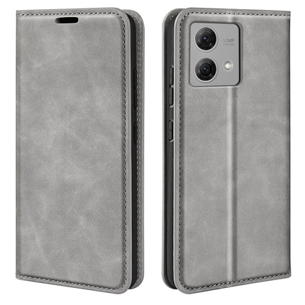Retro-skin Magnetic Suction Leather Phone Case, For Motorola Moto G24, For Motorola Moto G34, For Motorola Moto G Play 2024, For Motorola Moto G84
