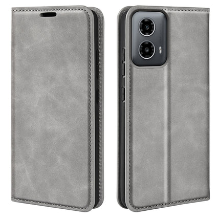Retro-skin Magnetic Suction Leather Phone Case, For Motorola Moto G24, For Motorola Moto G34, For Motorola Moto G Play 2024, For Motorola Moto G84