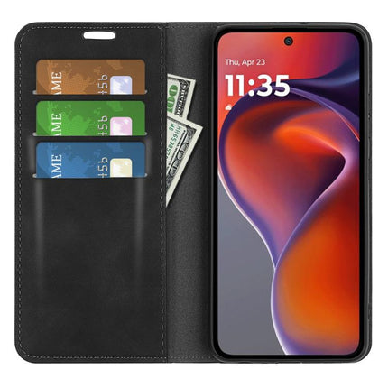 Retro-skin Magnetic Suction Leather Phone Case, For Motorola Moto G15, For Motorola Moto G Power 2025, For Motorola Moto G75 5G, For Motorola Moto G35 5G