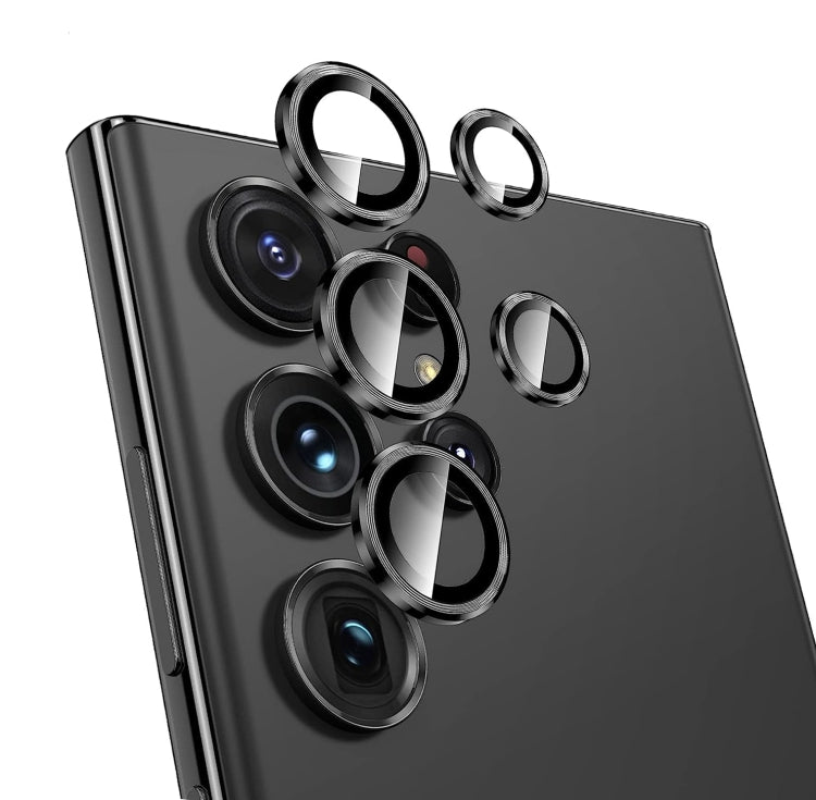 NORTHJO Camera Lens Protector Tempered Glass CD Vein Metal Ring Film, For Samsung Galaxy A24, For Samsung Galaxy A54 5G, For Samsung Galaxy S23 Ultra 5G, For Samsung Galaxy A14 / A34, For Samsung Galaxy S23 / S23+ 5G