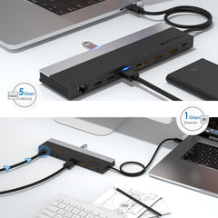 Wavlink UMD08 DisplayPort 12 in 1 Type-C Triple Display Docking Station, UMD08