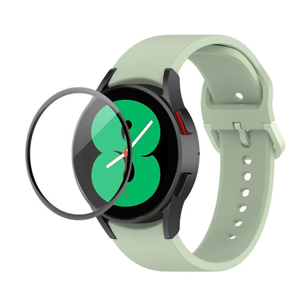 JUNSUNMAY Silicone Adjustable Strap + Full Coverage PMMA Screen Protector Kit, For Samsung Galaxy Watch4 44mm