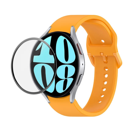 JUNSUNMAY Silicone Adjustable Strap + Full Coverage PMMA Screen Protector Kit, For Samsung Galaxy Watch6 44mm