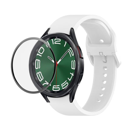 JUNSUNMAY Silicone Adjustable Strap + Full Coverage PMMA Screen Protector Kit, For Samsung Galaxy Watch6 Classic 43mm