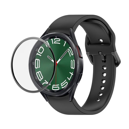 JUNSUNMAY Silicone Adjustable Strap + Full Coverage PMMA Screen Protector Kit, For Samsung Galaxy Watch6 Classic 43mm