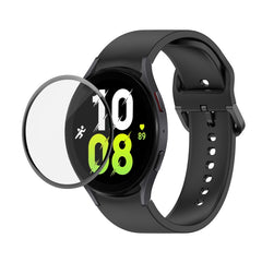 JUNSUNMAY Silicone Adjustable Strap + Full Coverage PMMA Screen Protector Kit, For Samsung Galaxy Watch5 44mm
