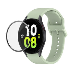 JUNSUNMAY Silicone Adjustable Strap + Full Coverage PMMA Screen Protector Kit, For Samsung Galaxy Watch5 44mm