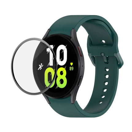 JUNSUNMAY Silicone Adjustable Strap + Full Coverage PMMA Screen Protector Kit, For Samsung Galaxy Watch5 44mm